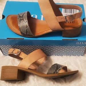 ANA Nude Snake Sandals Women's 8